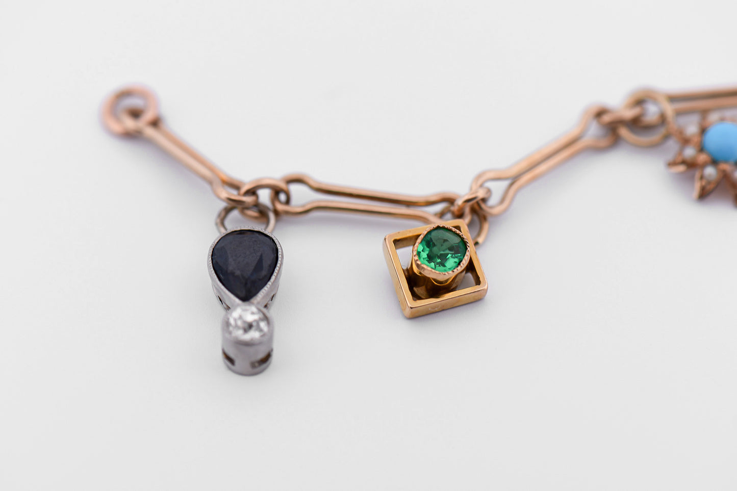 Amazing Charm Bracelet Using Repurposed Stick Pins - Black Opal, Emerald, Sapphire, Diamond and More!