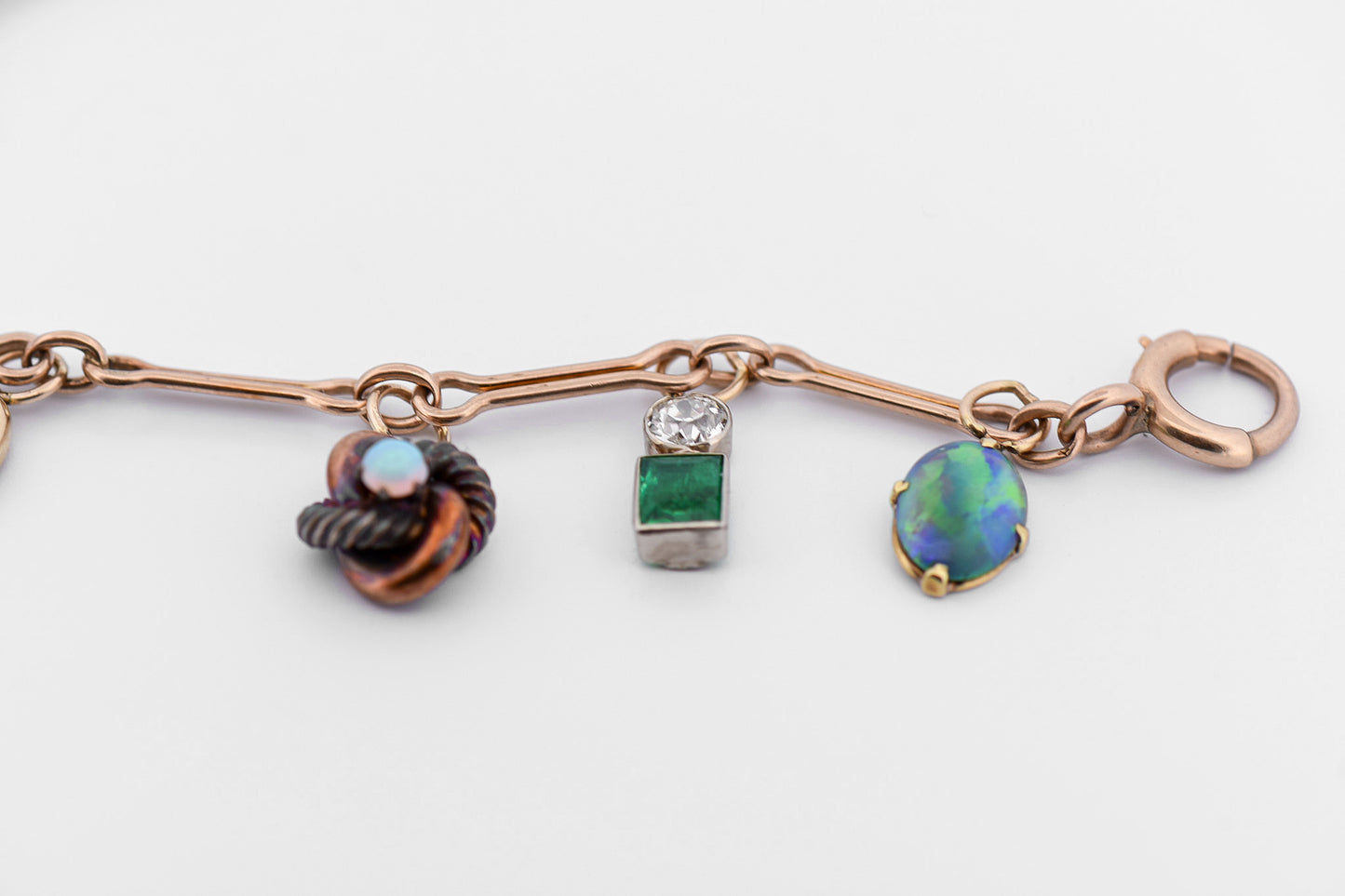 Amazing Charm Bracelet Using Repurposed Stick Pins - Black Opal, Emerald, Sapphire, Diamond and More!