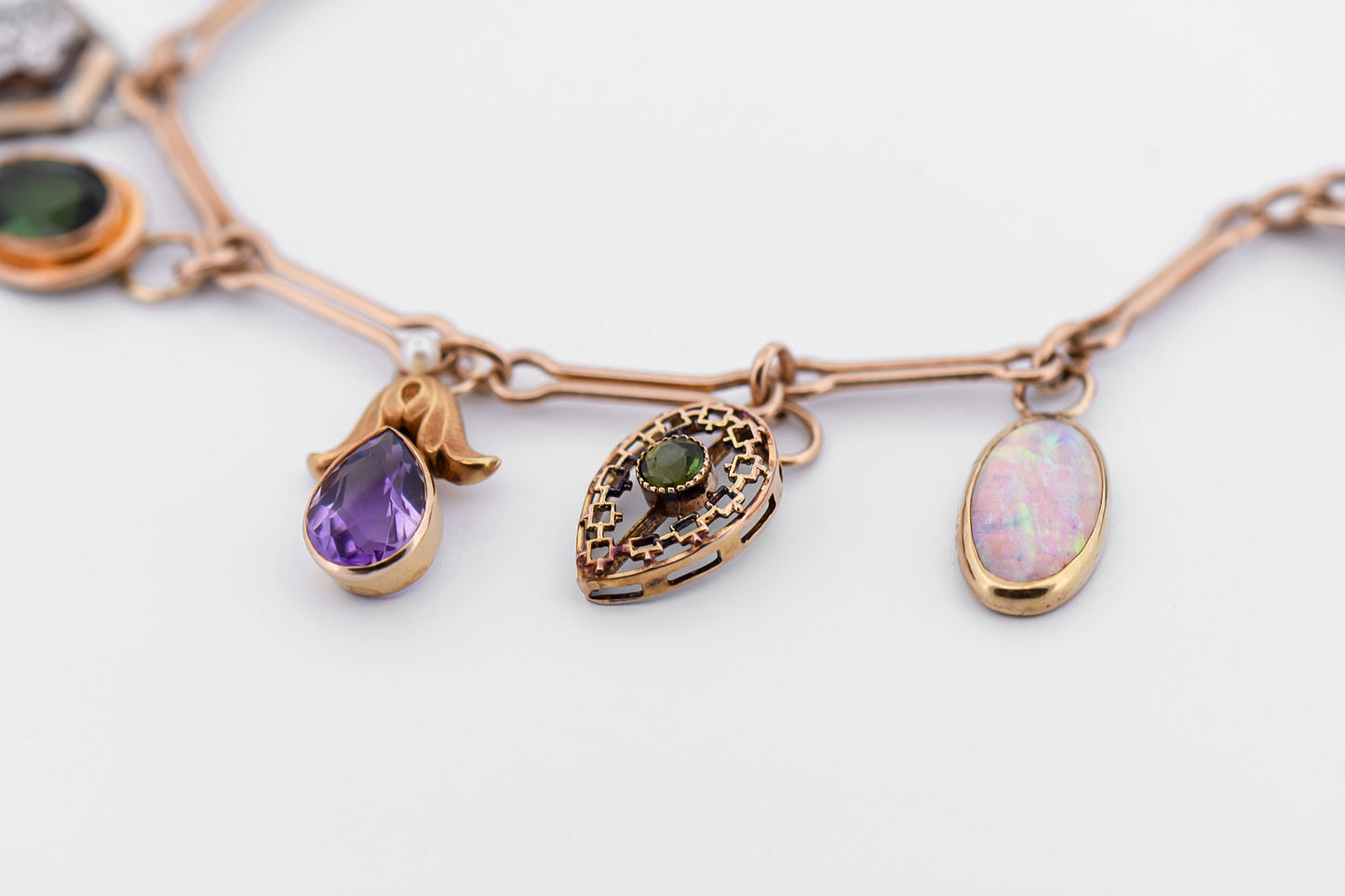 Amazing Charm Bracelet Using Repurposed Stick Pins - Black Opal, Emerald, Sapphire, Diamond and More!