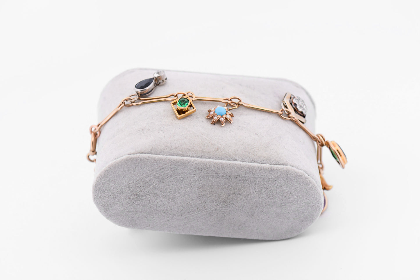 Amazing Charm Bracelet Using Repurposed Stick Pins - Black Opal, Emerald, Sapphire, Diamond and More!