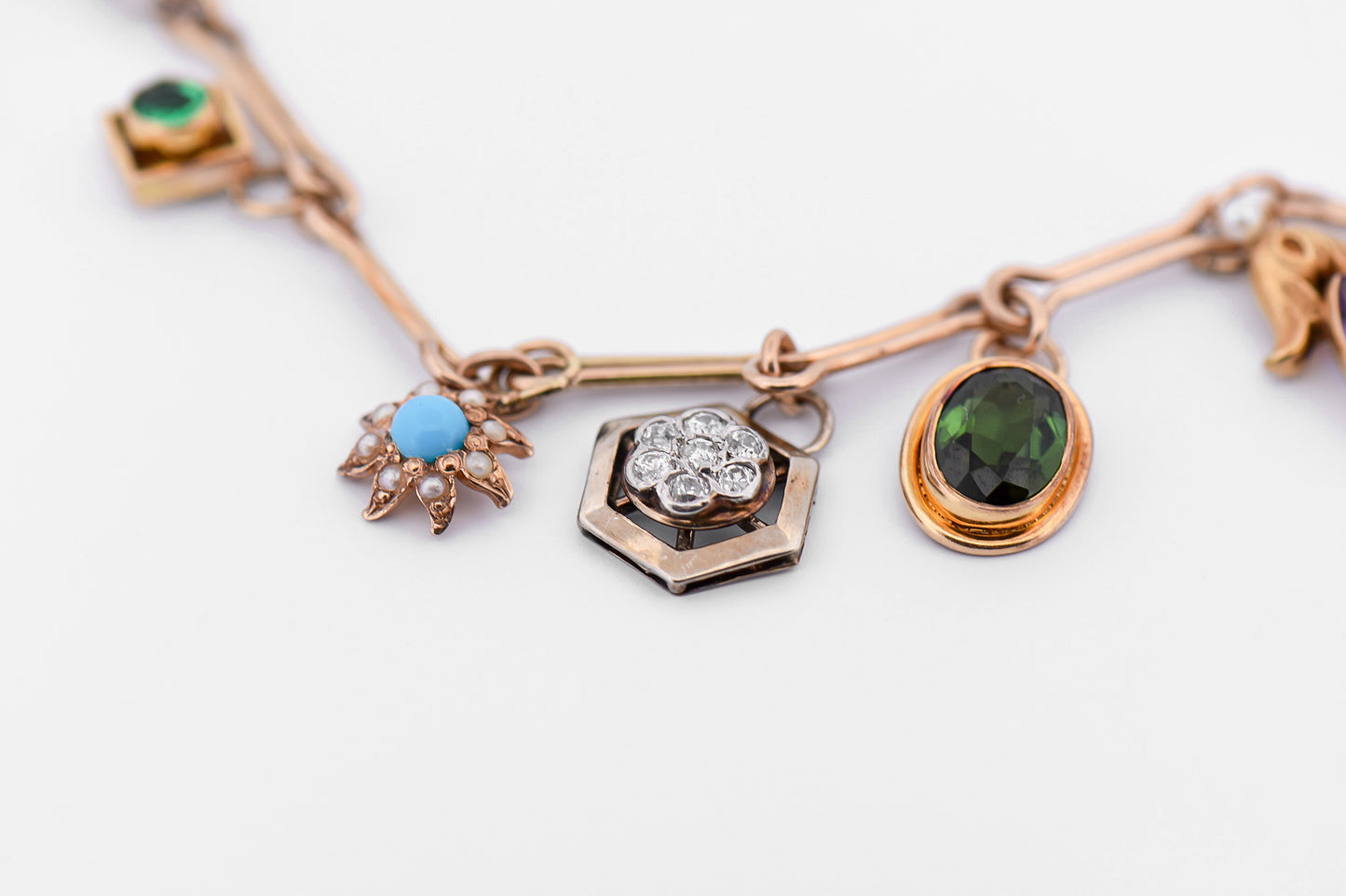 Amazing Charm Bracelet Using Repurposed Stick Pins - Black Opal, Emerald, Sapphire, Diamond and More!
