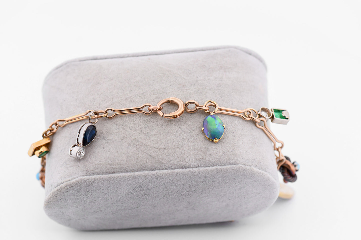 Amazing Charm Bracelet Using Repurposed Stick Pins - Black Opal, Emerald, Sapphire, Diamond and More!