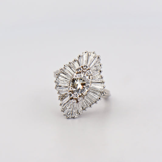 Amazing Diamond Cocktail Ring - Ballerina Style