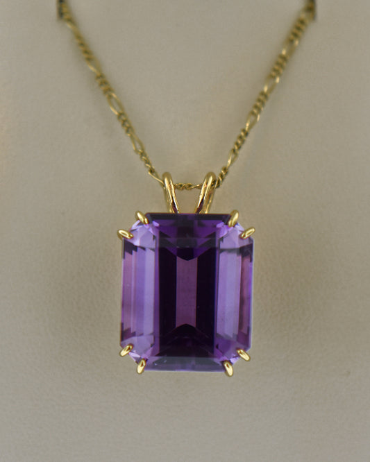 Amethyst E/C Pendant 14ky 20.00ct