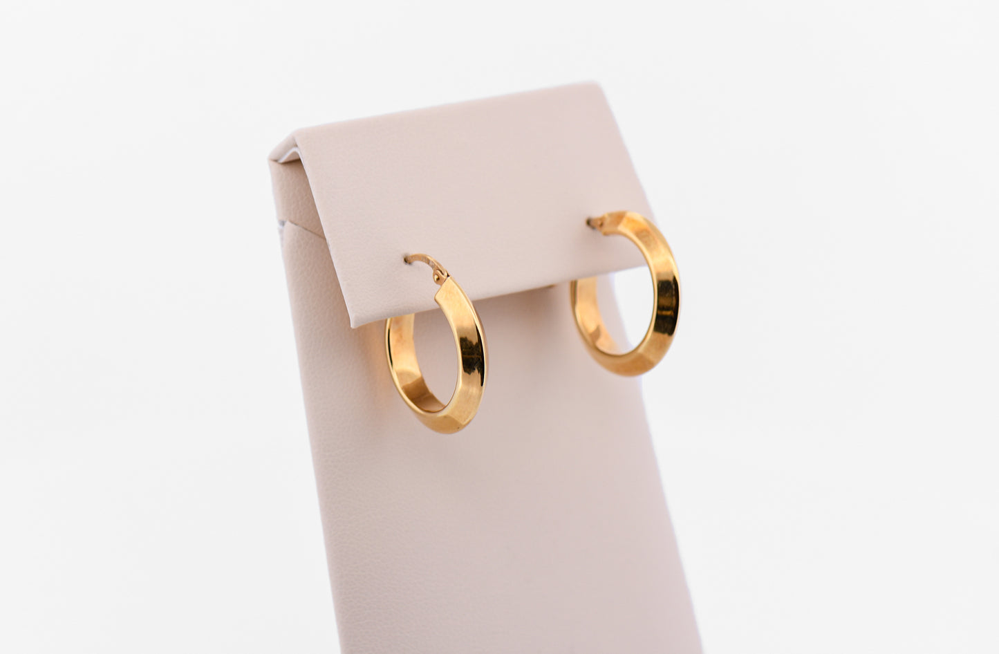 Angular Hoops in 14k Yellow Gold
