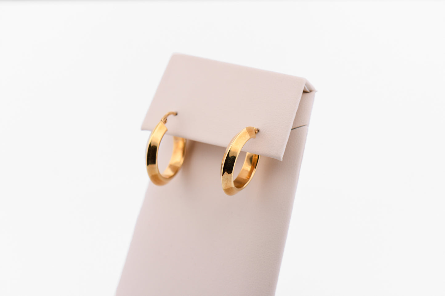 Angular Hoops in 14k Yellow Gold