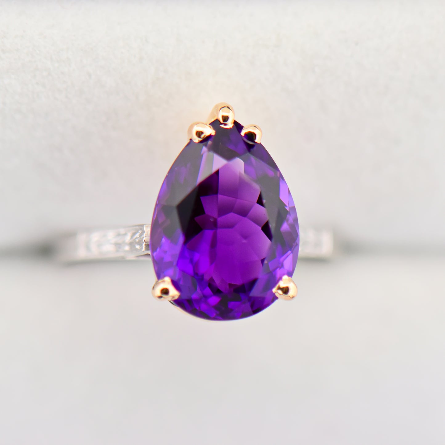 Antique Amethyst Solitaire Engagement Ring