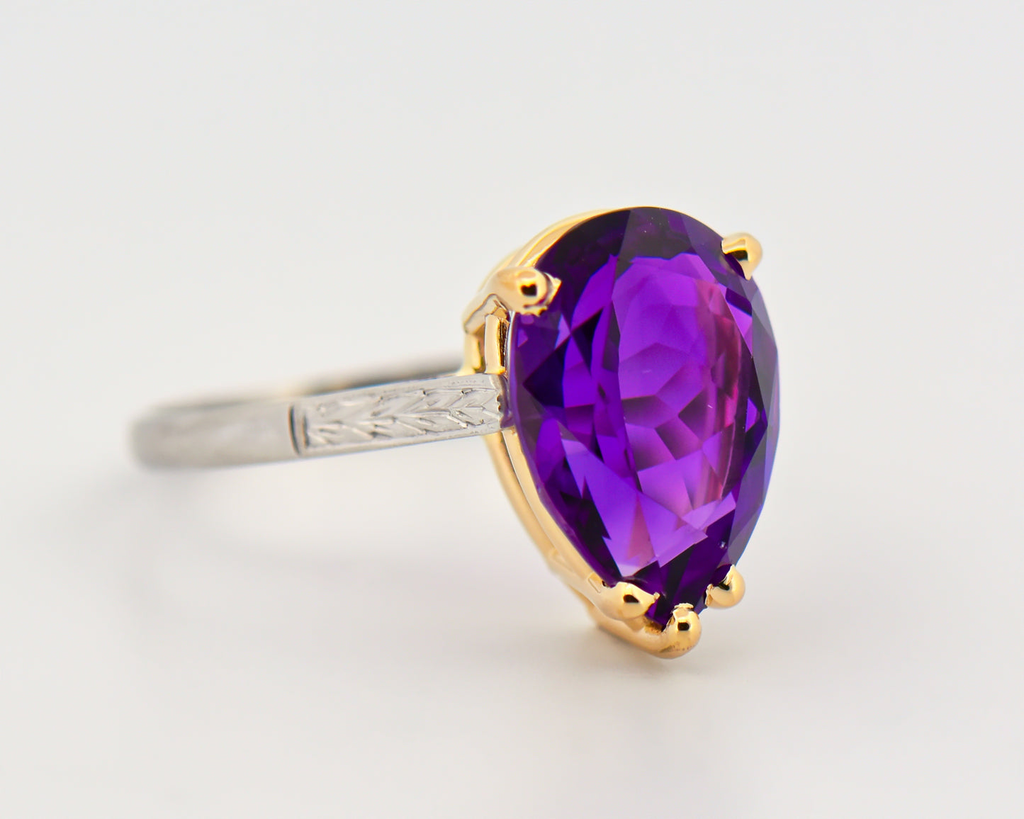 Antique Amethyst Solitaire Engagement Ring