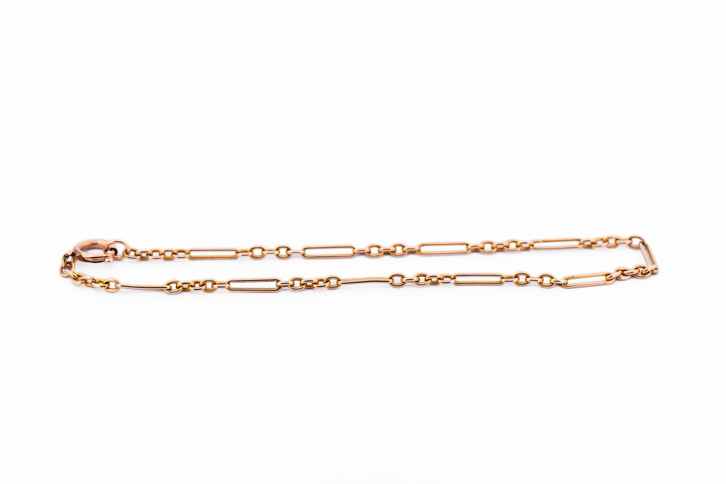 Antique British Fancy Link Bracelet for Charms 9k Yellow