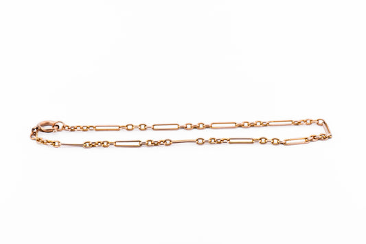 Antique British Fancy Link Bracelet for Charms 9k Yellow
