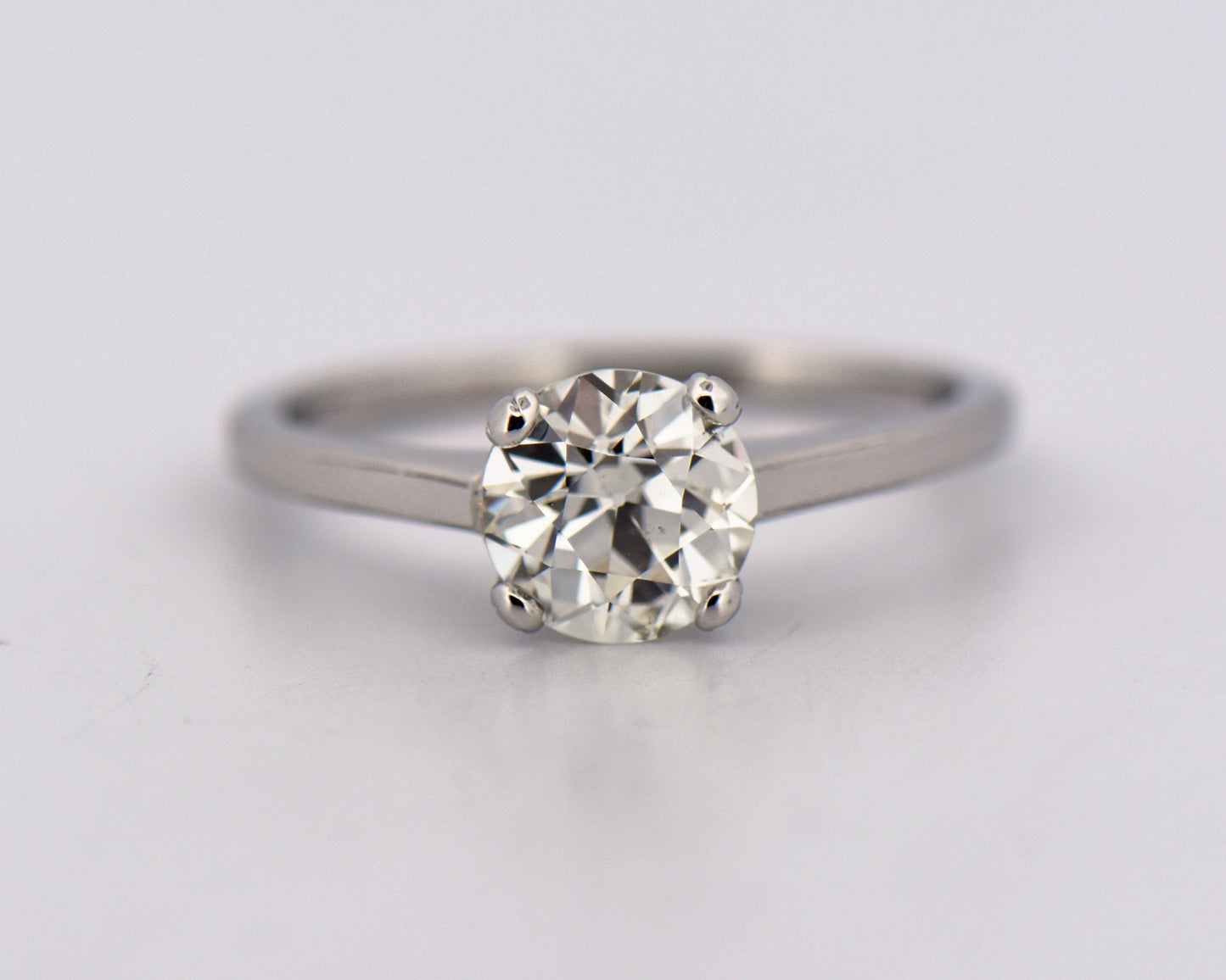 Antique Kohn Platinum & Diamond Solitaire Engagement Ring - Old European Cut