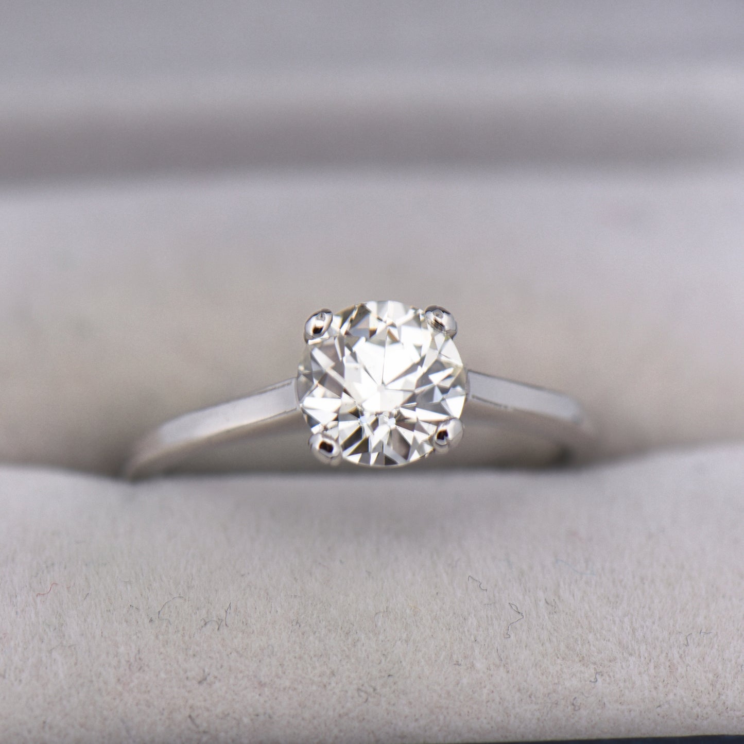 Antique Kohn Platinum & Diamond Solitaire Engagement Ring - Old European Cut