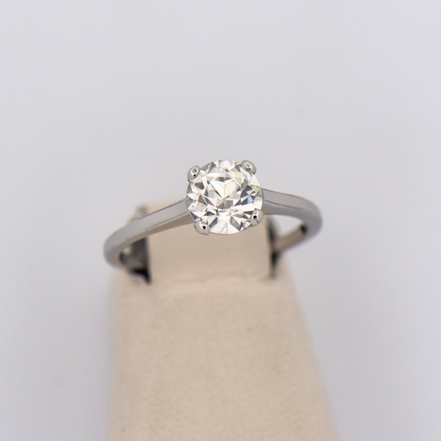 Antique Kohn Platinum & Diamond Solitaire Engagement Ring - Old European Cut