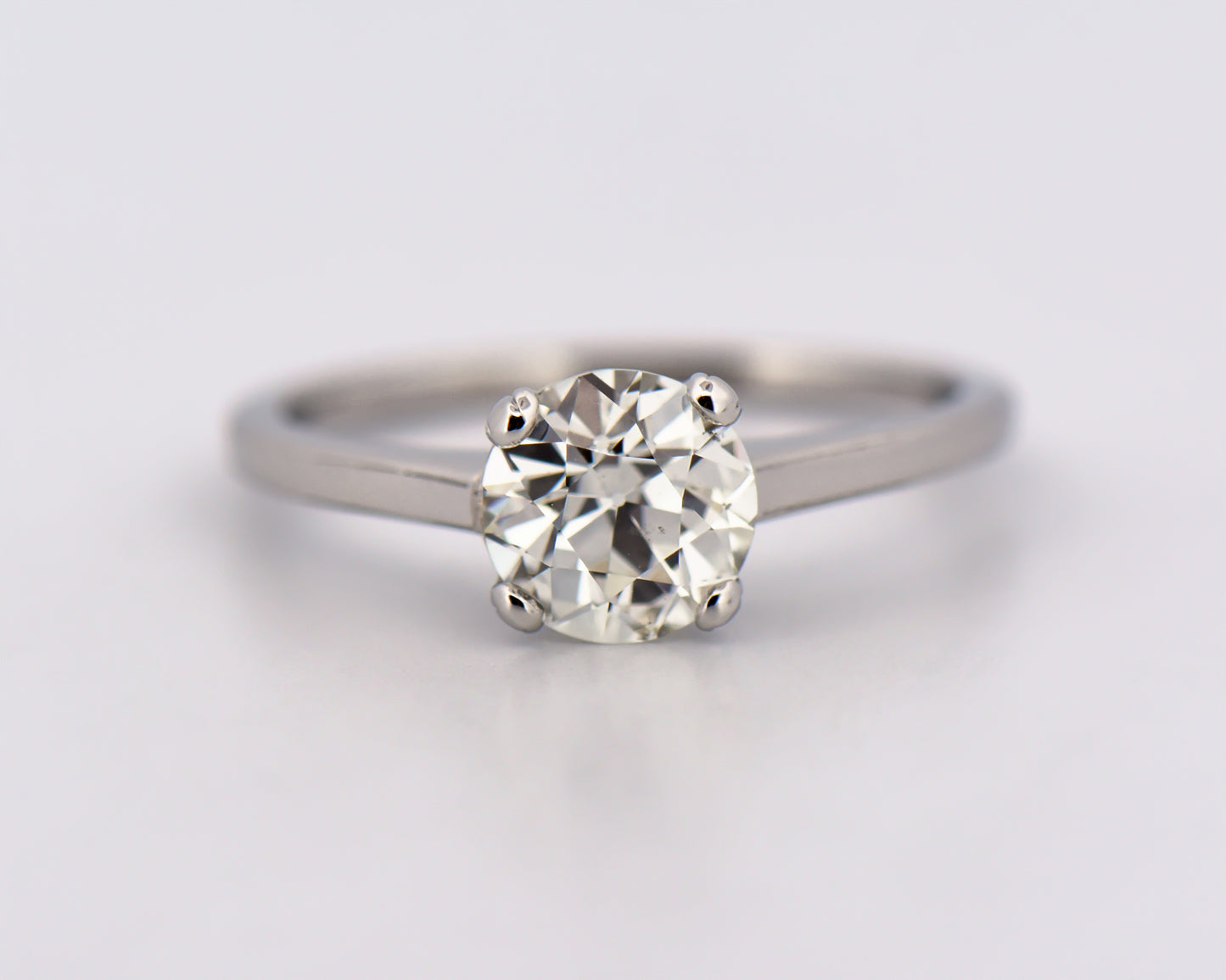 Antique Kohn Platinum & Diamond Solitaire Engagement Ring - Old European Cut