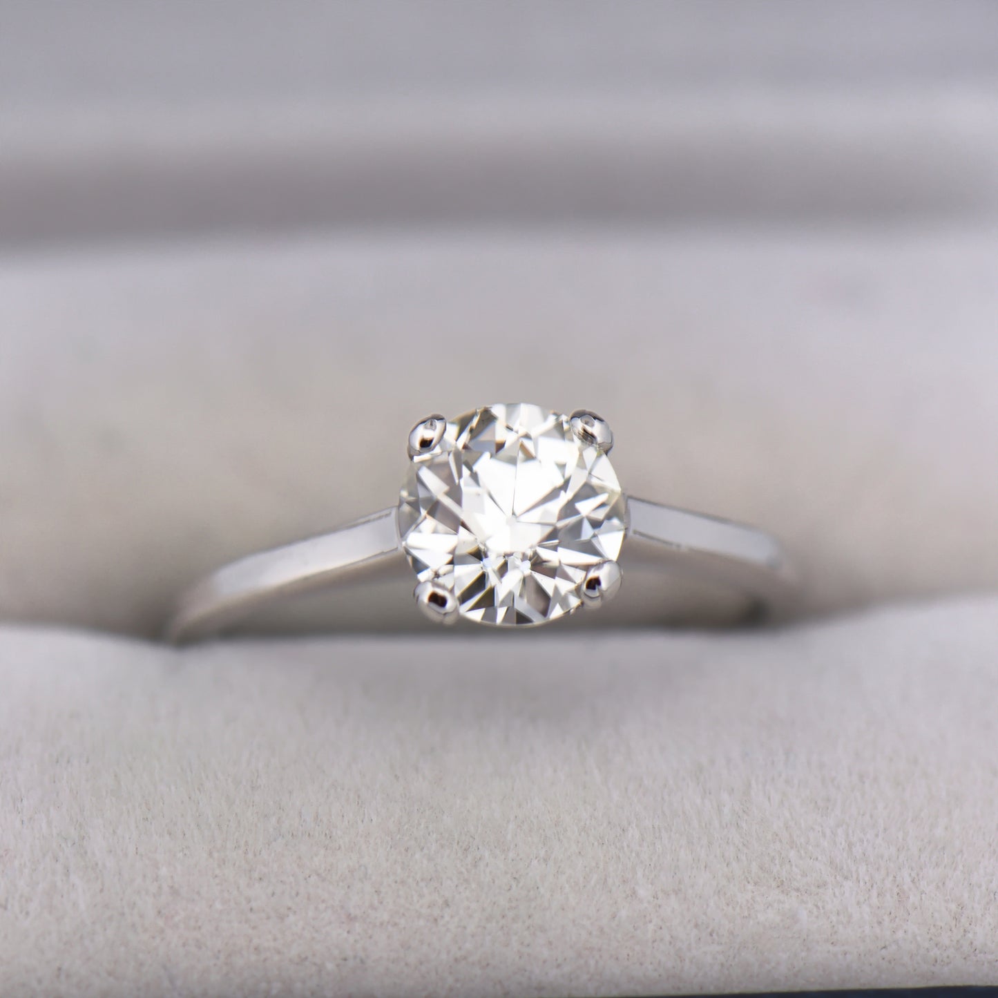Antique Kohn Platinum & Diamond Solitaire Engagement Ring - Old European Cut