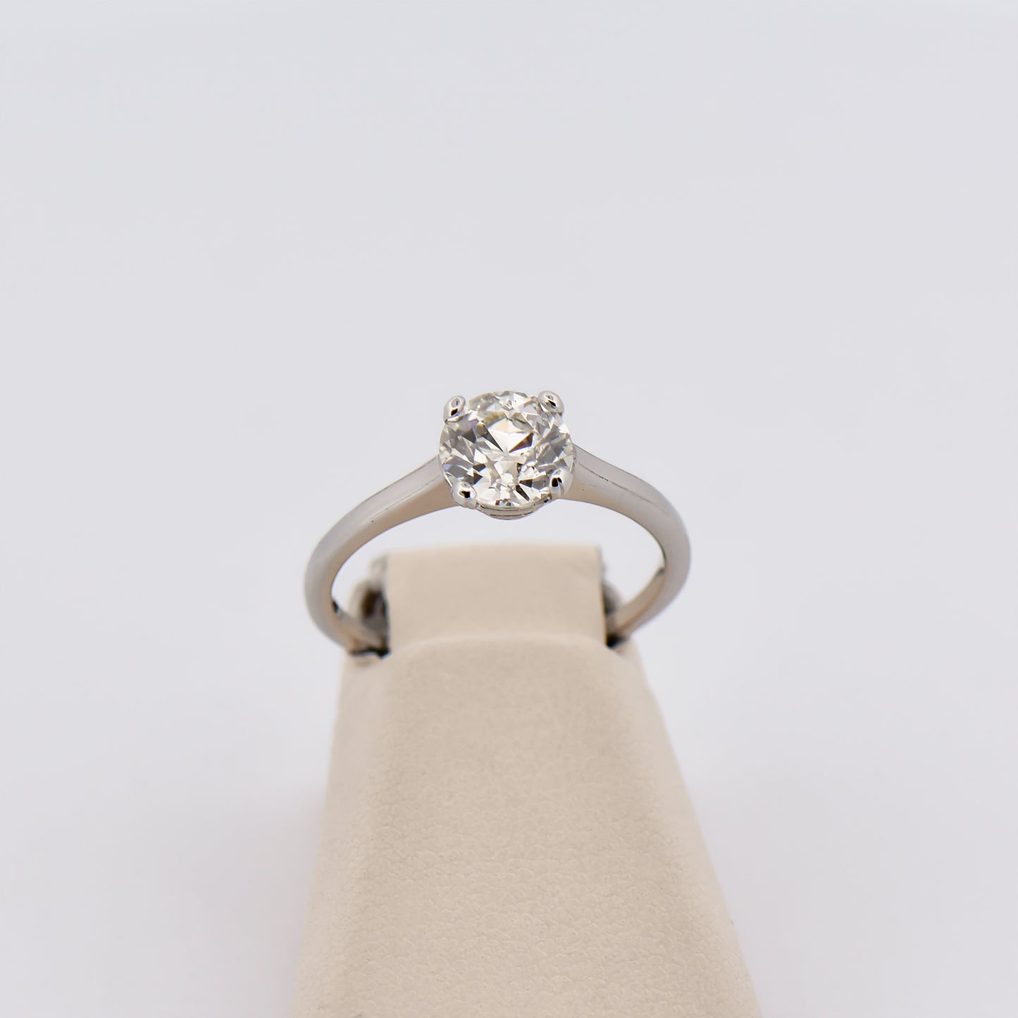 Antique Kohn Platinum & Diamond Solitaire Engagement Ring - Old European Cut