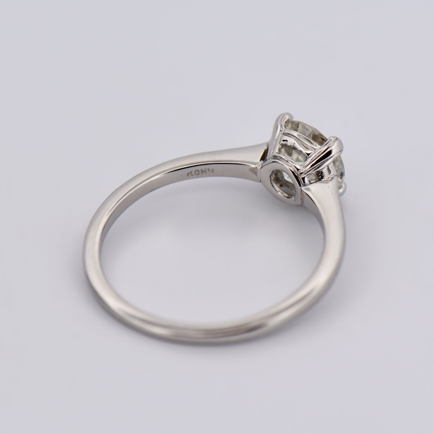 Antique Kohn Platinum & Diamond Solitaire Engagement Ring - Old European Cut