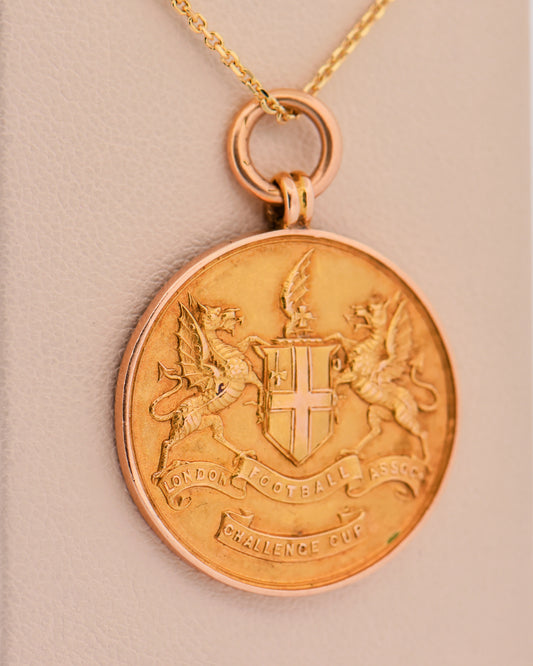 Antique "London Football Association" Gold Soccer Medallion