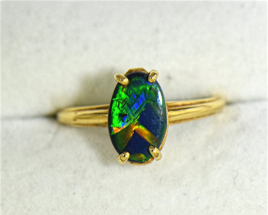 Antique Opal Solitaire Ring in Yellow Gold