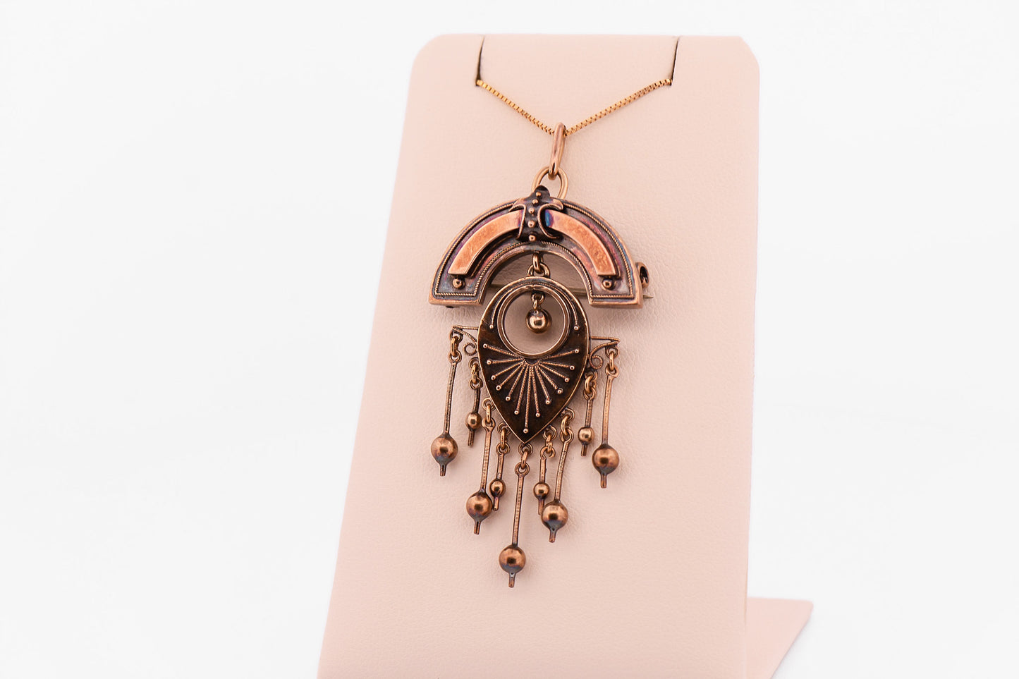 Antique Victorian Steampunk Necklace or Brooch in Patinated Gold