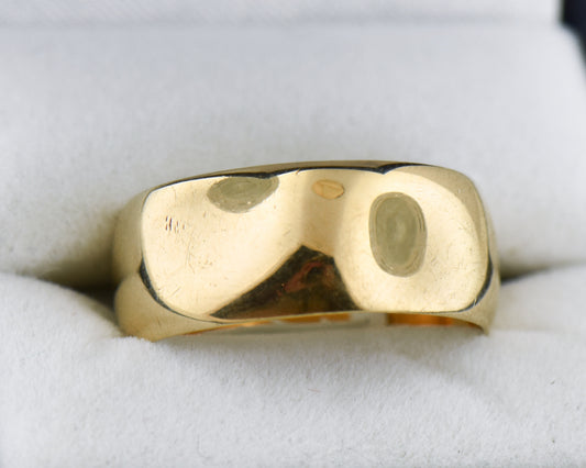 Antique 14k Yellow Gold Wedding Band with Original Hand Engraving