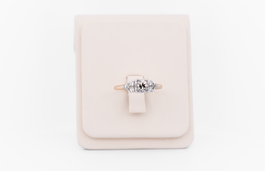 Antique Yellow Gold Engagement Ring with Old Mine Cut Diamond