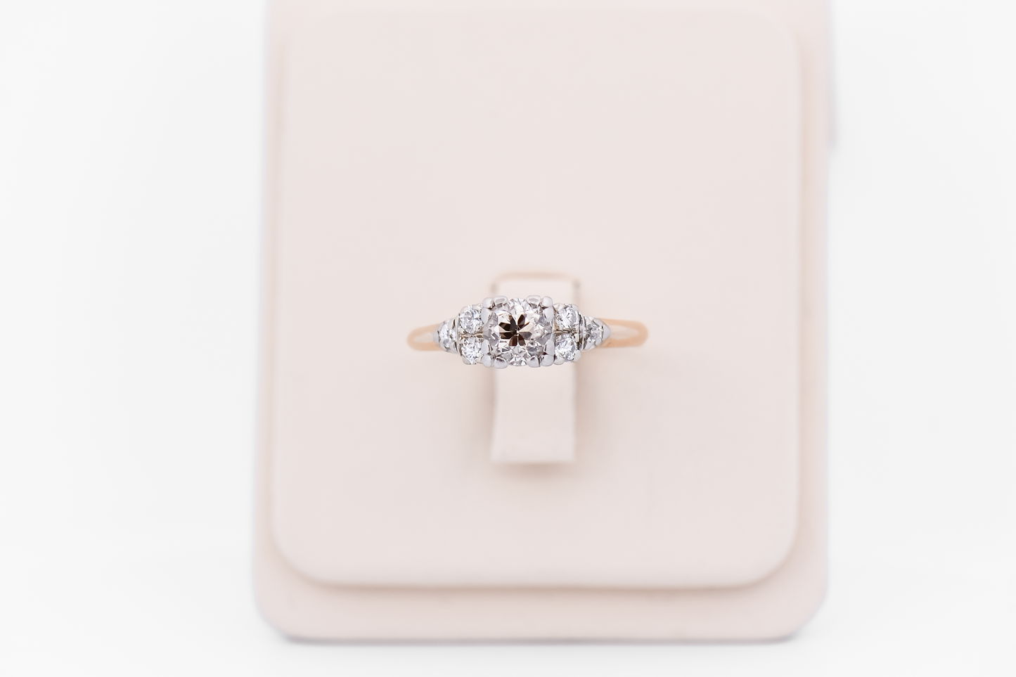 Antique Yellow Gold Engagement Ring with Old Mine Cut Diamond