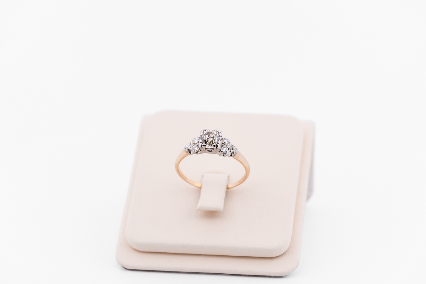 Antique Yellow Gold Engagement Ring with Old Mine Cut Diamond