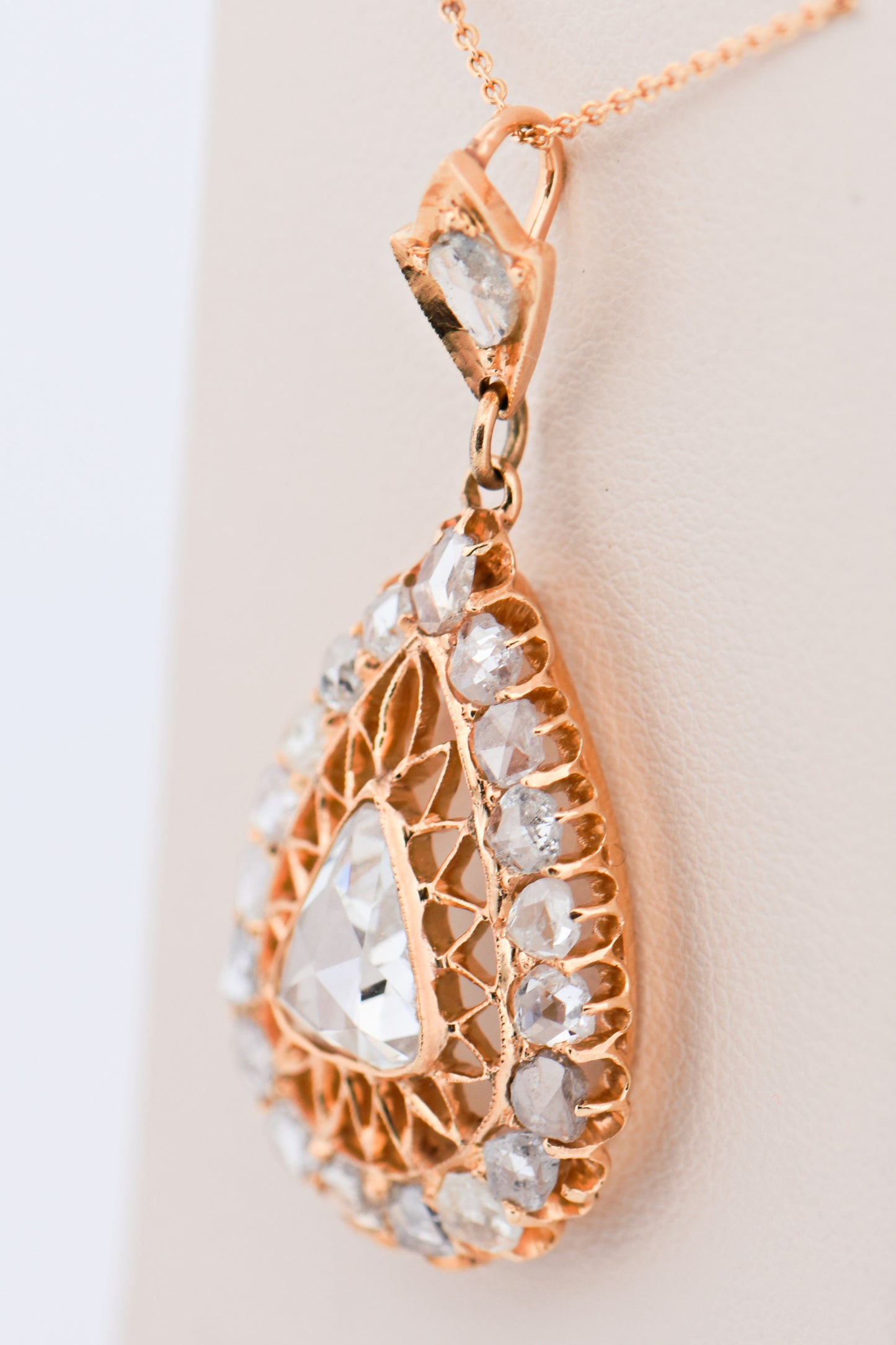Large Victorian Diamond Pendant with Rose Cut Diamonds
