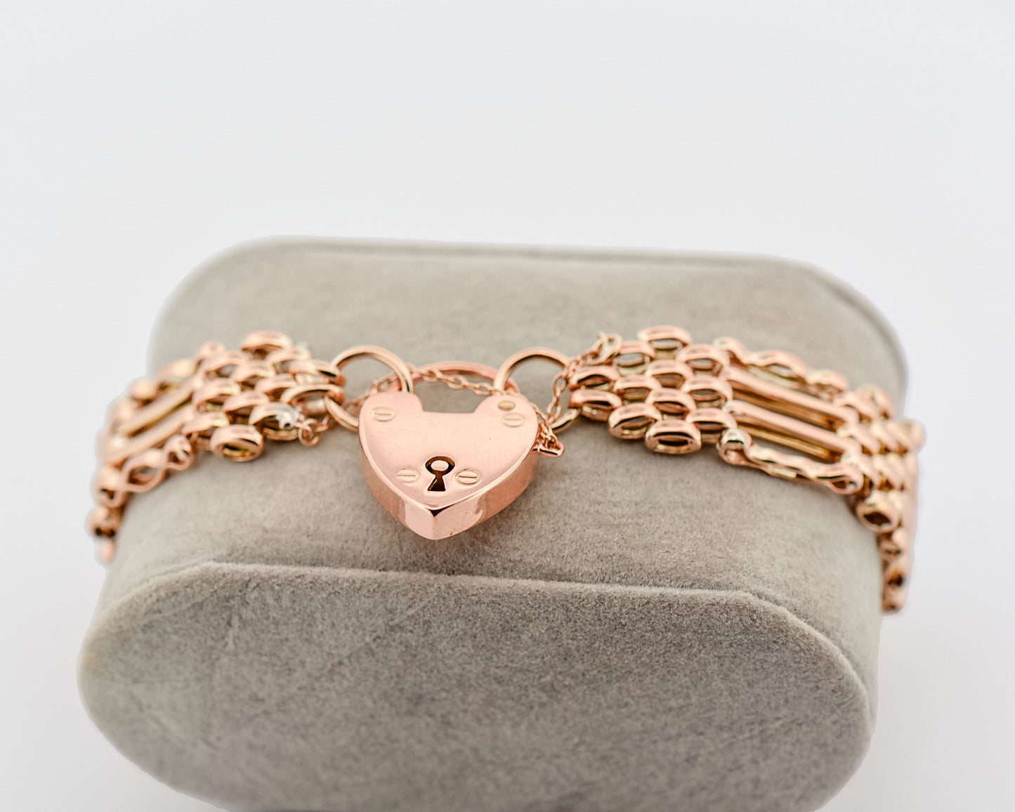 Antique British Heart Lock Bracelet