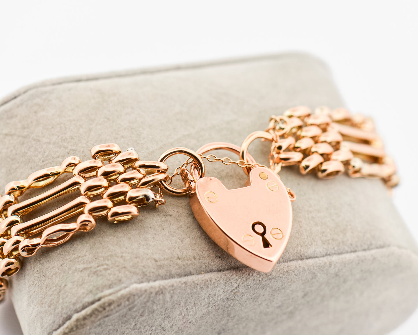 Antique British Heart Lock Bracelet