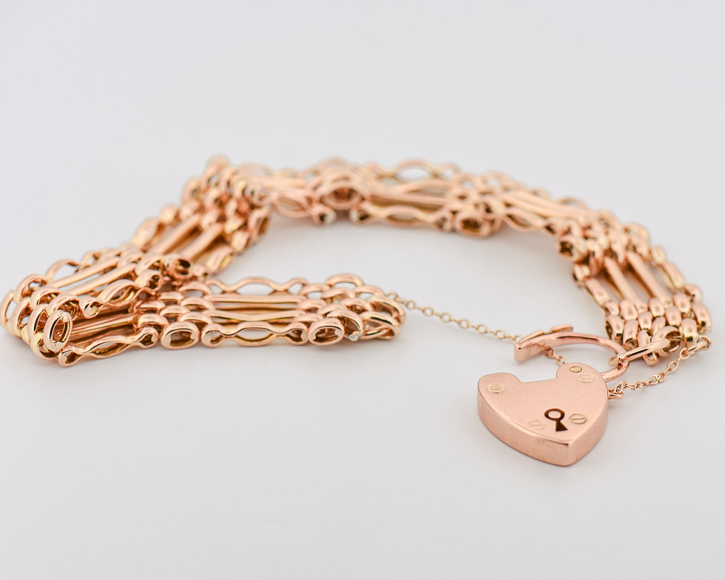 Antique British Heart Lock Bracelet