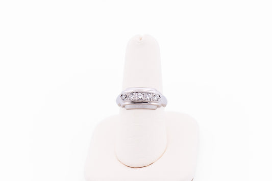 Art Deco Platinum & Diamond Wedding Band by Bailey, Banks & Biddle