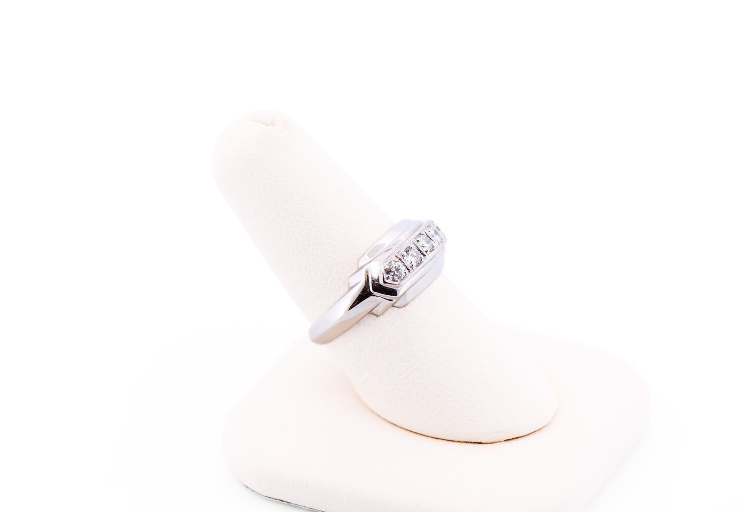 Art Deco Platinum & Diamond Wedding Band by Bailey, Banks & Biddle