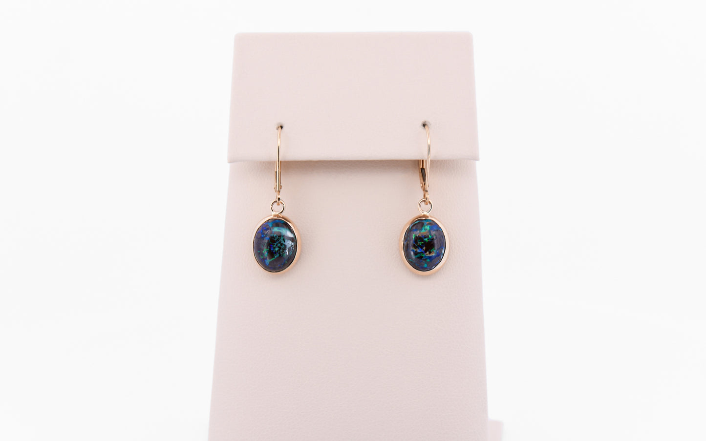 Australian Boulder Opal Dangle Earrings with Leverbacks