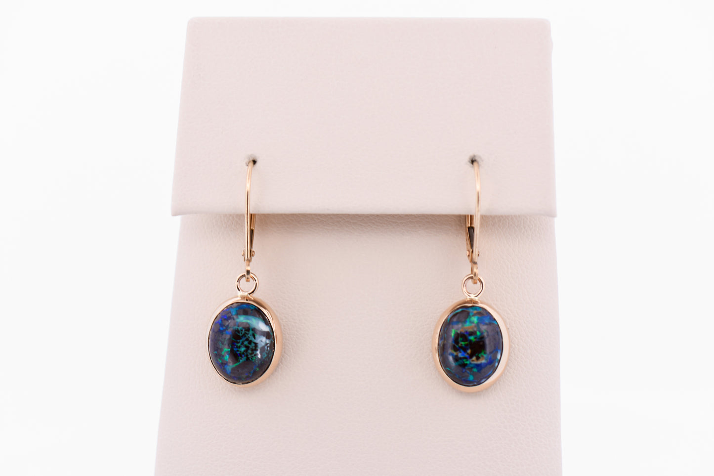 Australian Boulder Opal Dangle Earrings with Leverbacks