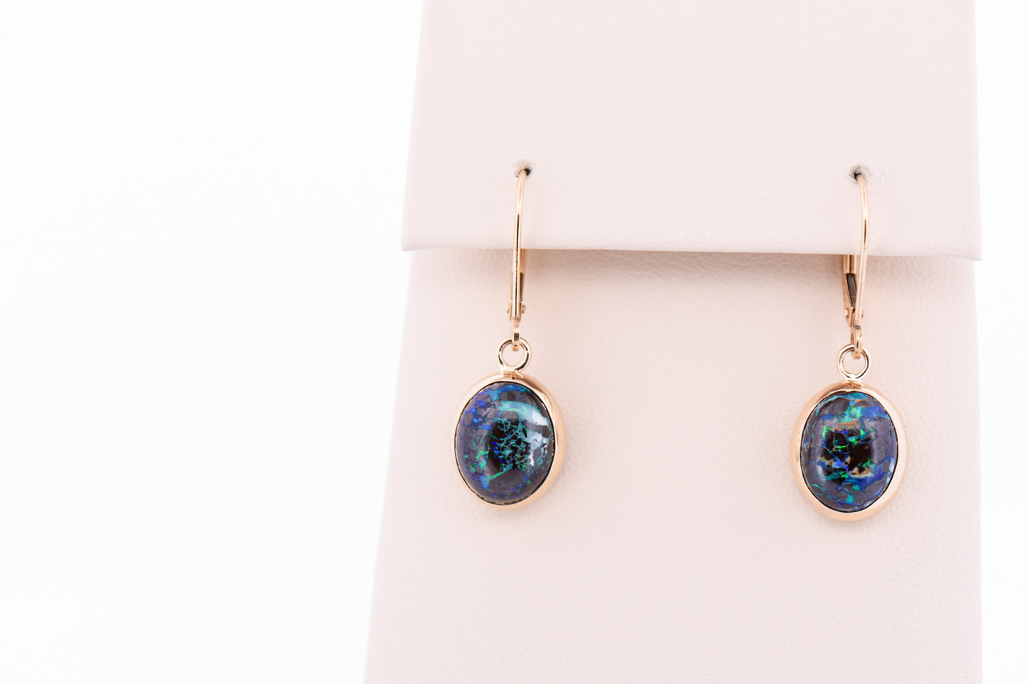 Australian Boulder Opal Dangle Earrings with Leverbacks
