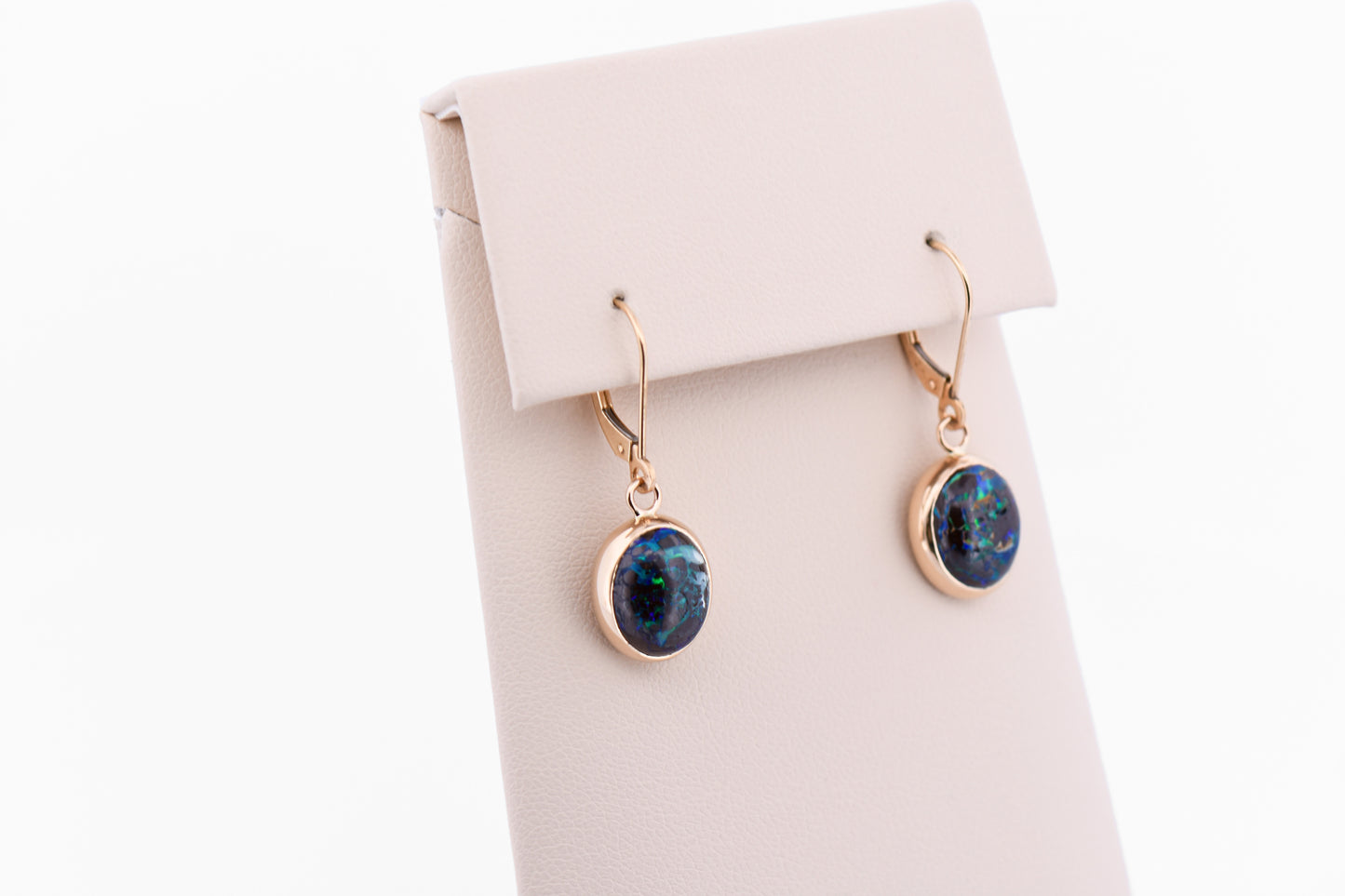 Australian Boulder Opal Dangle Earrings with Leverbacks