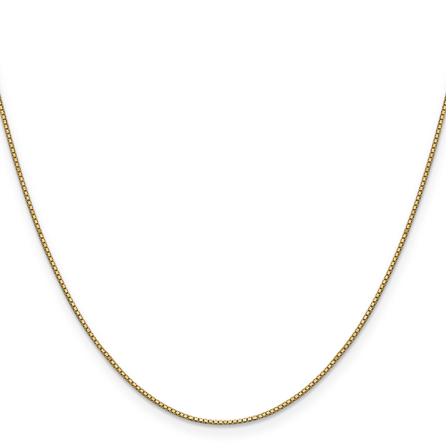 14K Yellow Gold 18 inch .9mm Box with Lobster Clasp Chain