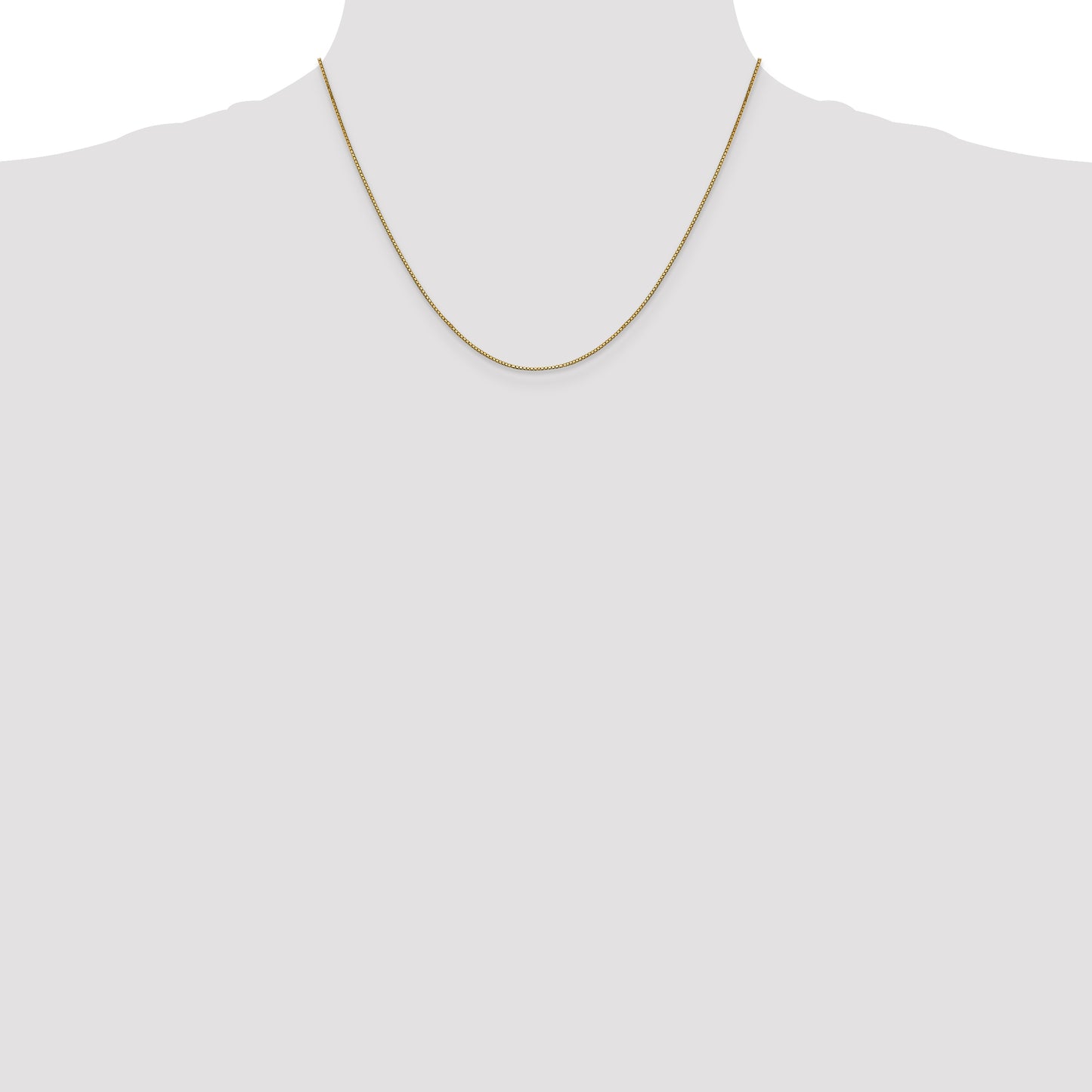 14K Yellow Gold 18 inch .9mm Box with Lobster Clasp Chain