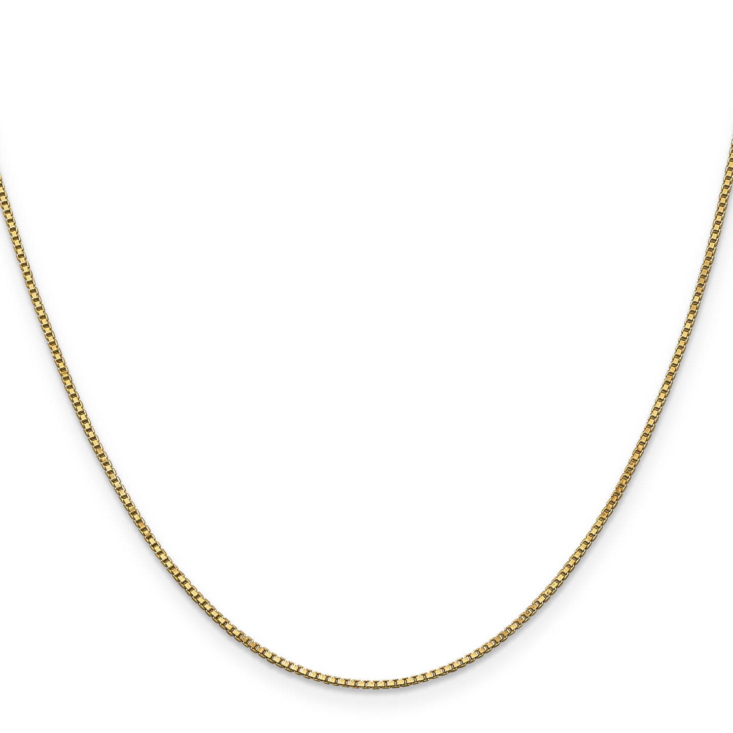14K Yellow Gold 18 inch 1mm Box with Lobster Clasp Chain