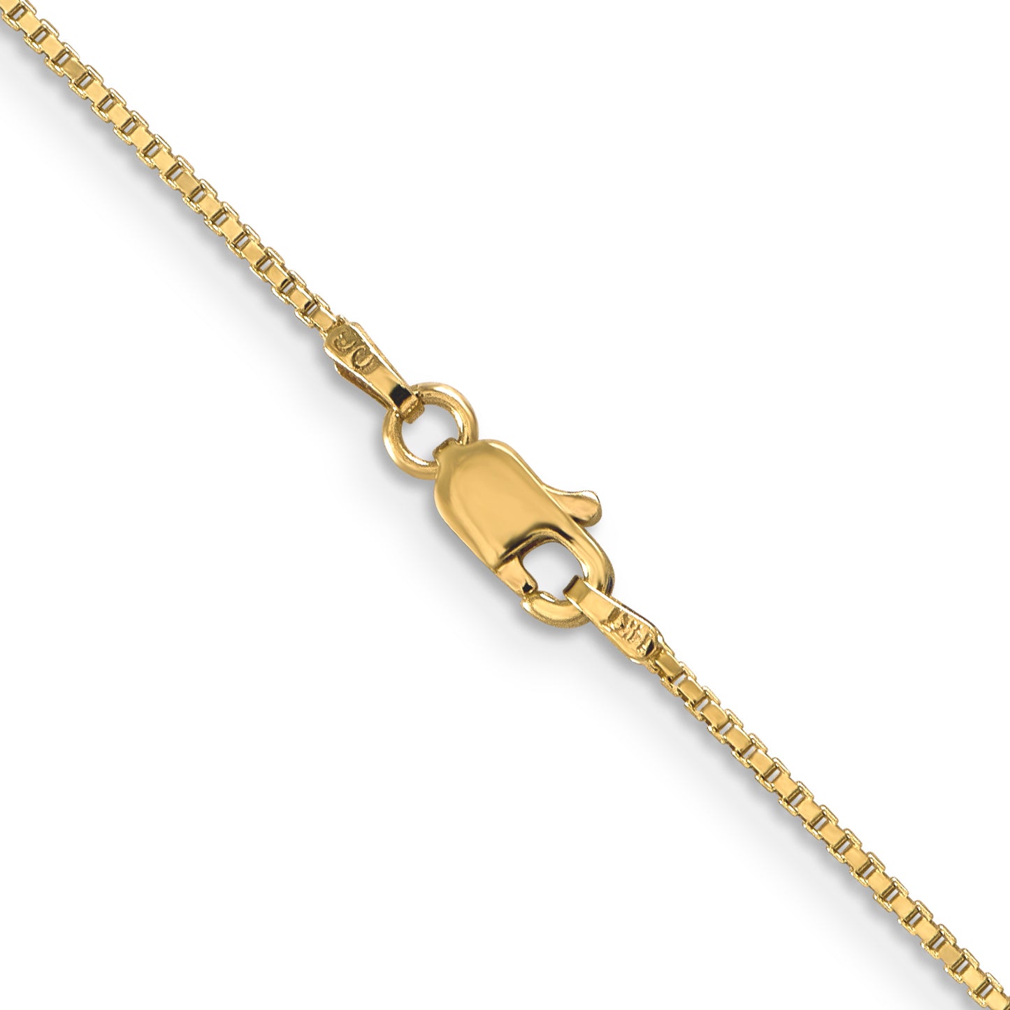14K Yellow Gold 18 inch 1mm Box with Lobster Clasp Chain