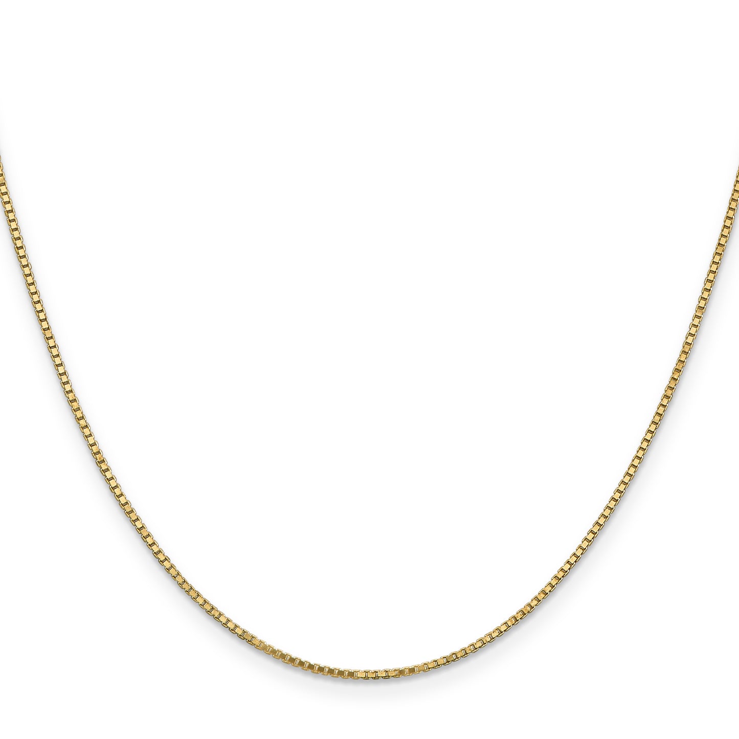 14K Yellow Gold 18 inch 1.1mm Box with Lobster Clasp Chain