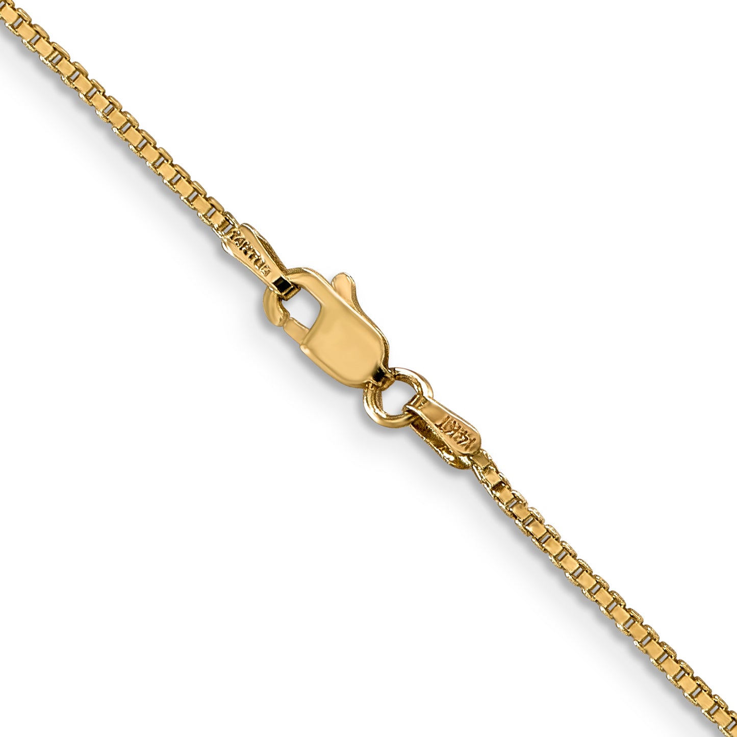 14K Yellow Gold 18 inch 1.1mm Box with Lobster Clasp Chain