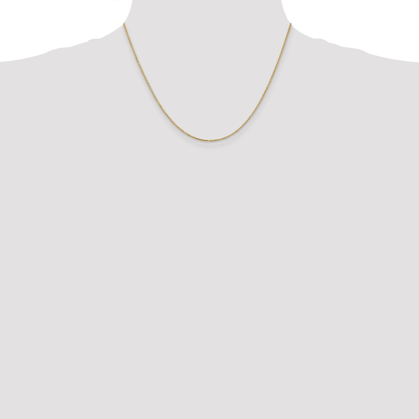 14K Yellow Gold 18 inch 1.1mm Box with Lobster Clasp Chain