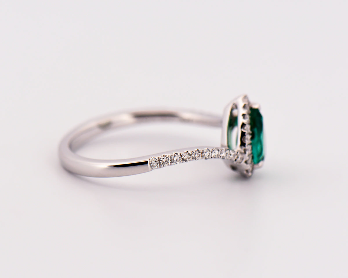 Beautiful Pear Shaped Emerald Engagement Ring