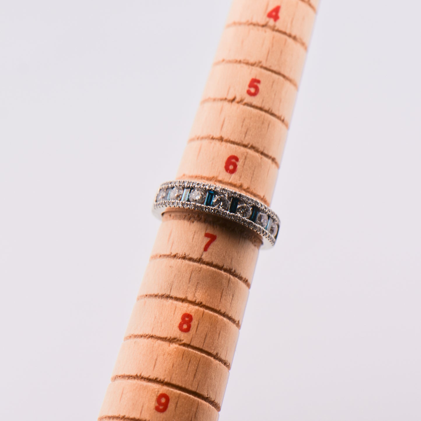 Estate Blue and White Diamond Channel Band