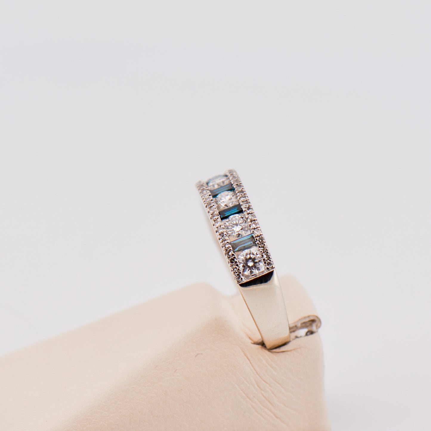 Estate Blue and White Diamond Channel Band