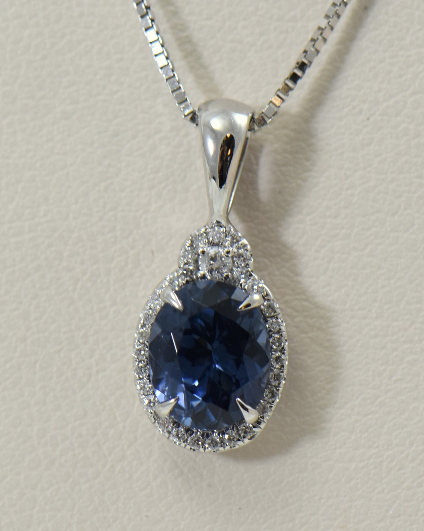 Steely Blue Violet Spinel Pendant