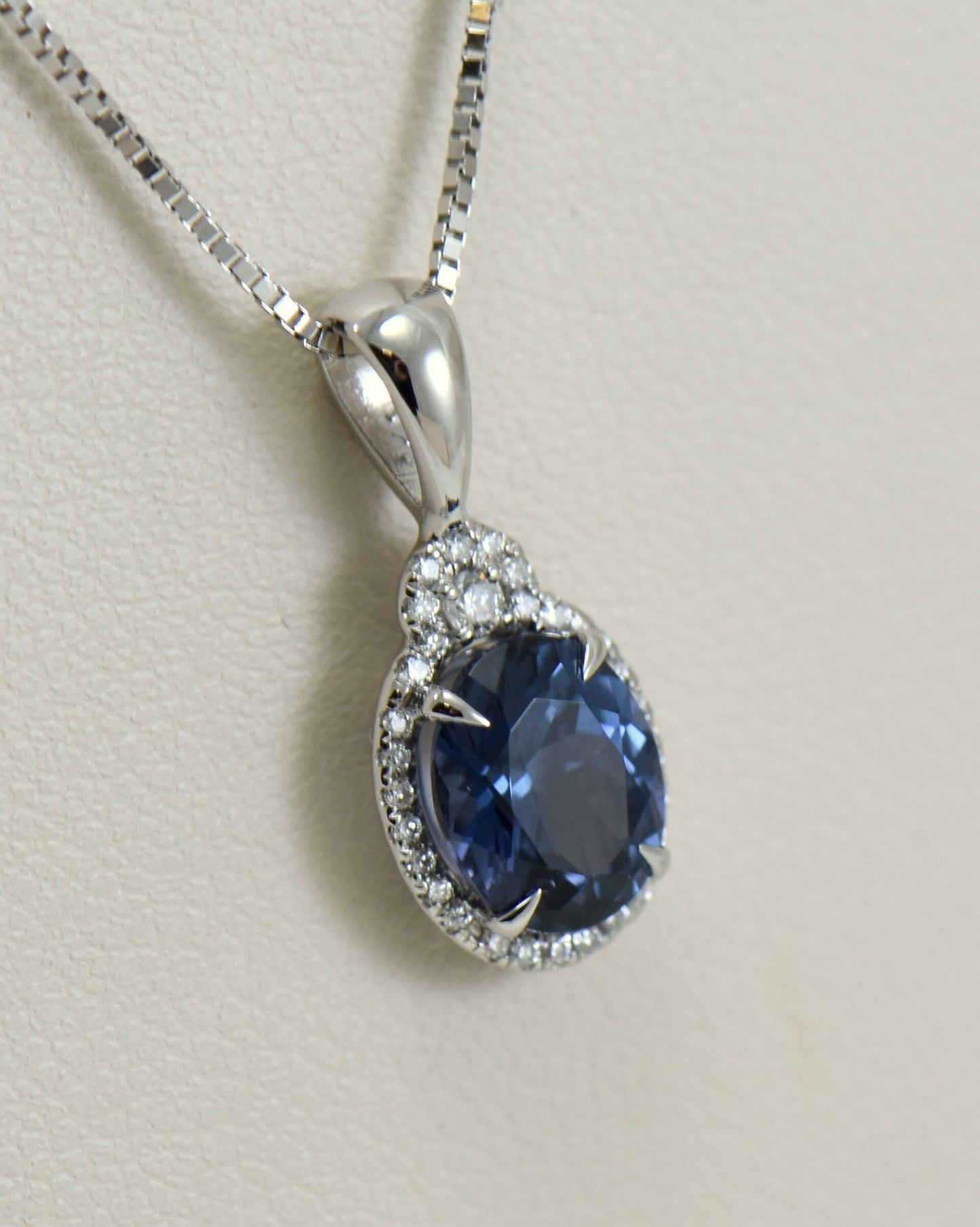 Steely Blue Violet Spinel Pendant